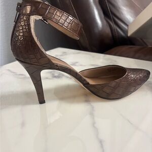 Style & Co. Brown Crocodile-Pattern Heels